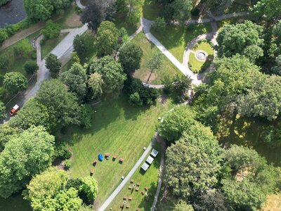 Luftaufnahme des Baumwollparks im August 2024. Foto: Stadtverwaltung Flöha/ Erik Frank Hoffmann