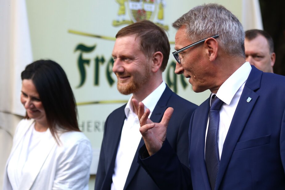 Als besonderer Gast wohnte der sächsische Ministerpräsident Michael Kretschmer am Abend der Festveranstaltung bei. Foto: Stadtverwaltung Flöha/ Erik Frank Hoffmann