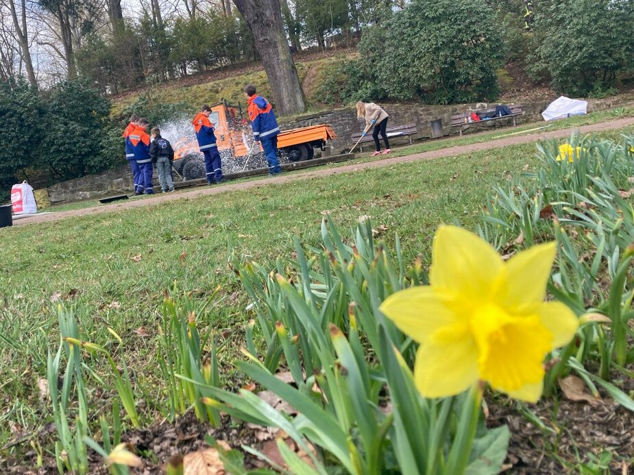 Frühjahrsputz im Baumwollpark. Foto: Stadtverwaltung Flöha