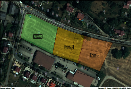 Parzellenplan Bebauungsplangebiet Turnerstraße